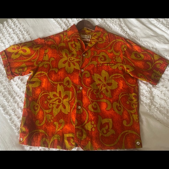 Vintage 60’s Barkcloth Hapa Jac Hawaiian Shirt - Picture 3 of 6